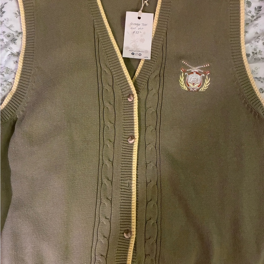 Vintage Tabi Olive Green Golf Vest